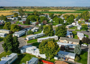 View of Sky Lane Mobile Home Park from above